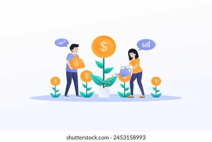 People get passive income from stock investing illustration