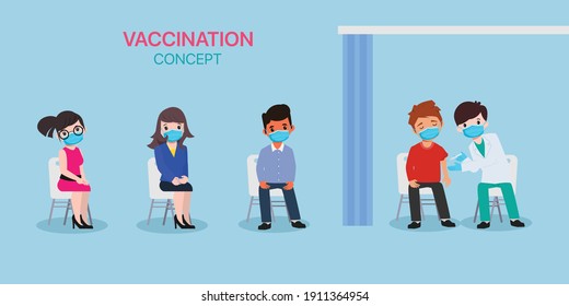 People get vaccines with doctor to protect from viruses.