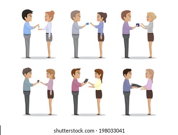 La Gente Da Cosas Diferentes Como Un Regalo - Aislado En Fondo Blanco - Ilustración Vectorial, Diseño Gráfico Editable Para Su Diseño  