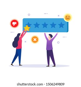 People give feedback and review concept for customer satisfaction. User experience give vote review results