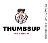 People Give Thumbs Up Icon Vector Logo Template Illustration Design