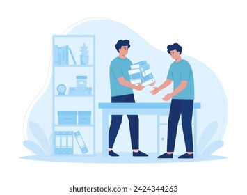 People are giving books to study trending concept flat illustration