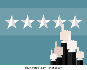 People giving excellent rating . Flat design web icons
