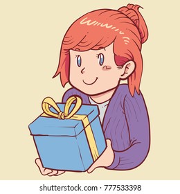 People giving gift