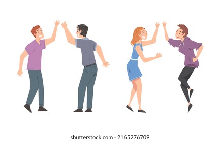 People Giving High Five Set Friend Stock Vector (Royalty Free ...