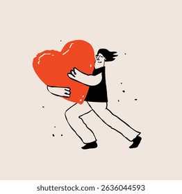 People giving like, holding red hearts. Customer choice, donation and charity concept. Business support and sharing love messages