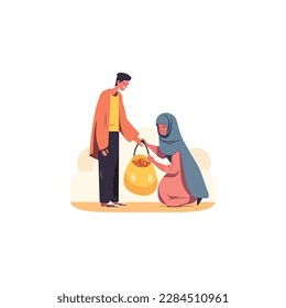 people giving zakat simple modern logo