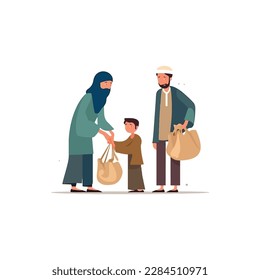 people giving zakat simple modern logo