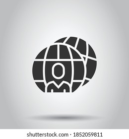 People global icon in flat style. World communication vector illustration on white isolated background. Cooperation business concept.