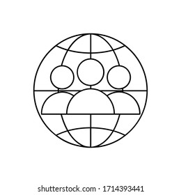 Personas en la ilustración vectorial de icono del globo aisladas en fondo blanco.