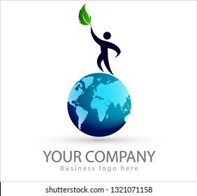 people with globe and leave