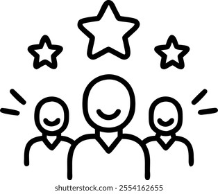 People with Glowing Candidate Interviews and Joyful Expressions concept as A group of people conducting glowing candidate interviews with joyful expressions set against a fantastic