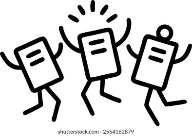 People with Glowing Documents and Joyful Expressions concept as A group of people using glowing documents with joyful expressions set against a fantastical background offering ampl