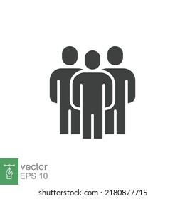 People glyph icon. Simple solid style. Person, group, human, staff, business, pictogram, silhouette, crowd, team, leadership, social, work, office concept. Vector illustration isolated. EPS 10