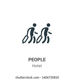 People glyph icon vector on white background. Flat vector people icon symbol sign from modern accommodation collection for mobile concept and web apps design.