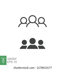 People Glyph And Line Icon, Persons Solid And Outline Vector Illustration, Group Linear Pictogram Isolated On Black. EPS 10