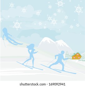 people go skiing in the winter day