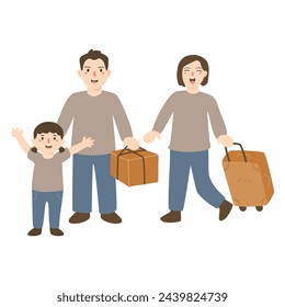 People going mudik or going back home celebrate Eid Mubarak illustration