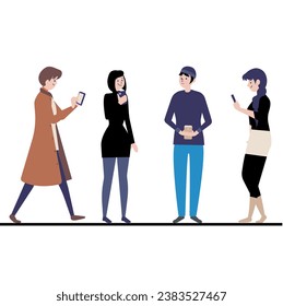 People are going to use their mobile phone with their friends or alone