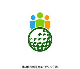 People Golf Icon Logo Design Element