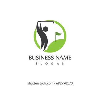 People Golf Logo Design template
