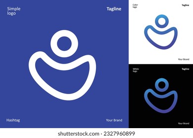 people goup logotype Logo of the general availability of people and interaction with society through the network. Line icon symbolizing connection with the world company