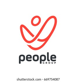 people goup logotype The logo of the general availability of people and interaction with society through the network. icon Lines symbolize connections with the world