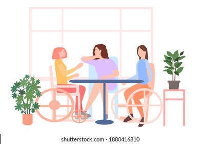 People with graceful abilities communicate, a vector graphics