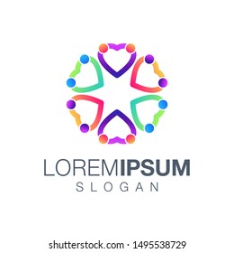 people gradient collection logo design