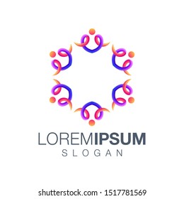 people gradient color logo design