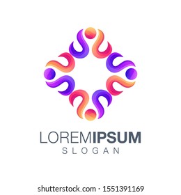 people gradient color logo design