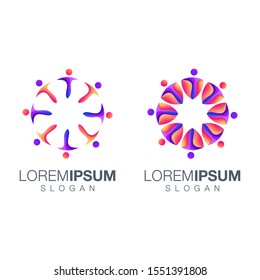 people gradient color logo design