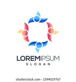 people gradient color logo design