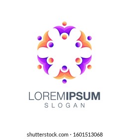 people gradient color logo design