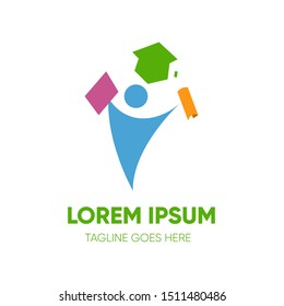 people graduation logo design template