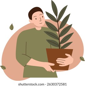People with Green Lifestyle. Green the Earth. Flat Vector Illustration