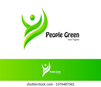 People Green Logo Design Template