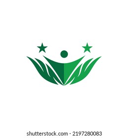 people green nature logo icon vector graphic design