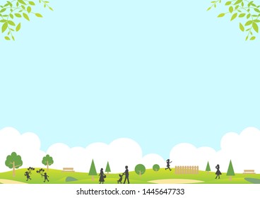 people in the green park