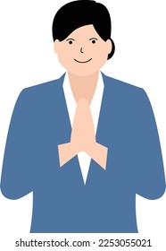 people greeting flat vector illustration. women, neatly dressed say hello.