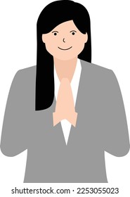 people greeting flat vector illustration. women, neatly dressed say hello.