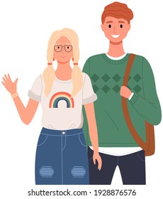 Gesto de bienvenida de la gente. Diferentes representantes de naciones saludando con la mano. Hombres, mujeres saludan. Gente saludando y haciendo gestos de manera amistosa. Los personajes ondean la mano y le dan la bienvenida
