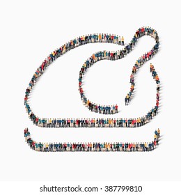 people  grilled chicken icon
