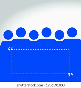 La gente agrupa el fondo de la cita azul. Ilustración del vector