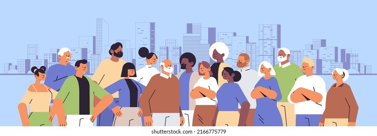  people group in casual clothes standing together horizontal