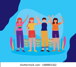 people group celebration queer community lgbtq vector illustration