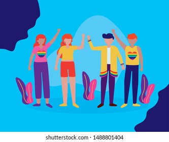 people group celebration queer community lgbtq vector illustration