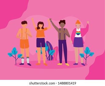 people group celebration queer community lgbtq vector illustration