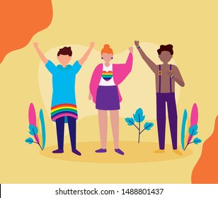 people group celebration queer community lgbtq vector illustration