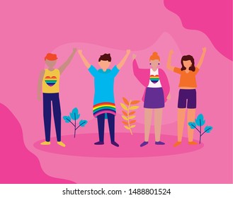 people group celebration queer community lgbtq vector illustration